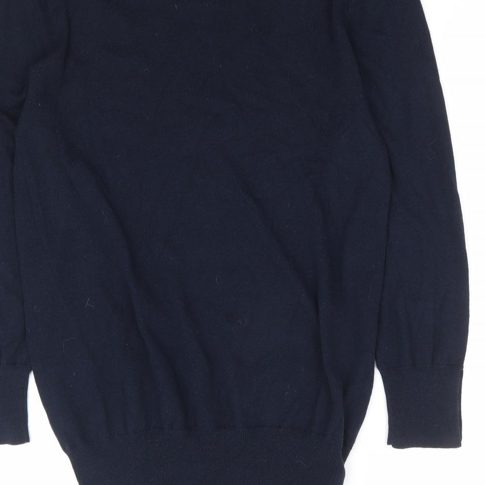 NEXT Womens Blue Boat Neck Cotton Pullover Jumper Size 8 - Colourblock