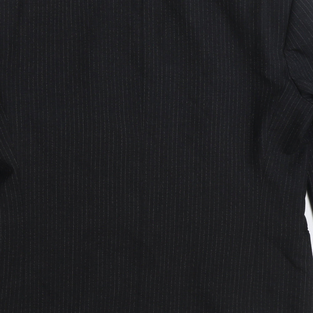 C&A Mens Black Striped Wool Jacket Suit Jacket Size 40