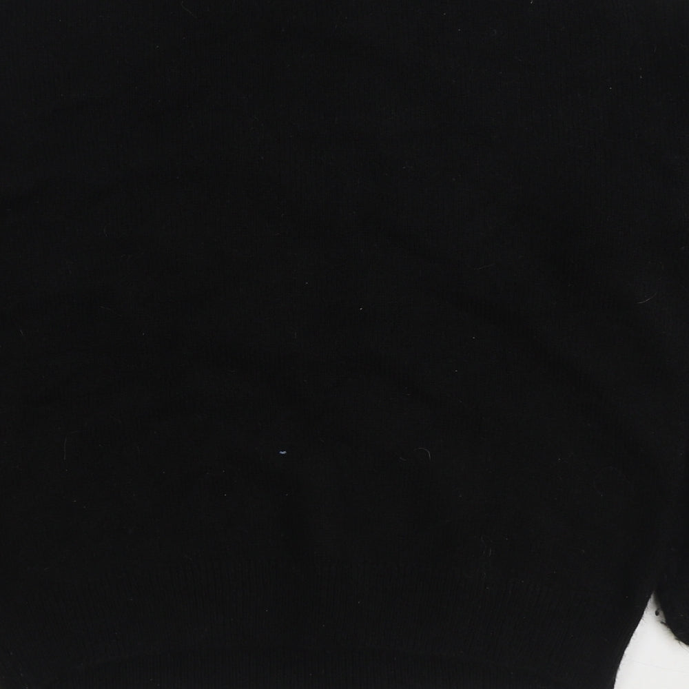 Papaya Womens Black Mock Neck Geometric Acrylic Pullover Jumper Size S