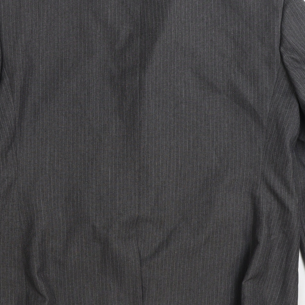 Taylor & Wright Mens Grey Striped Polyester Jacket Suit Jacket Size 44