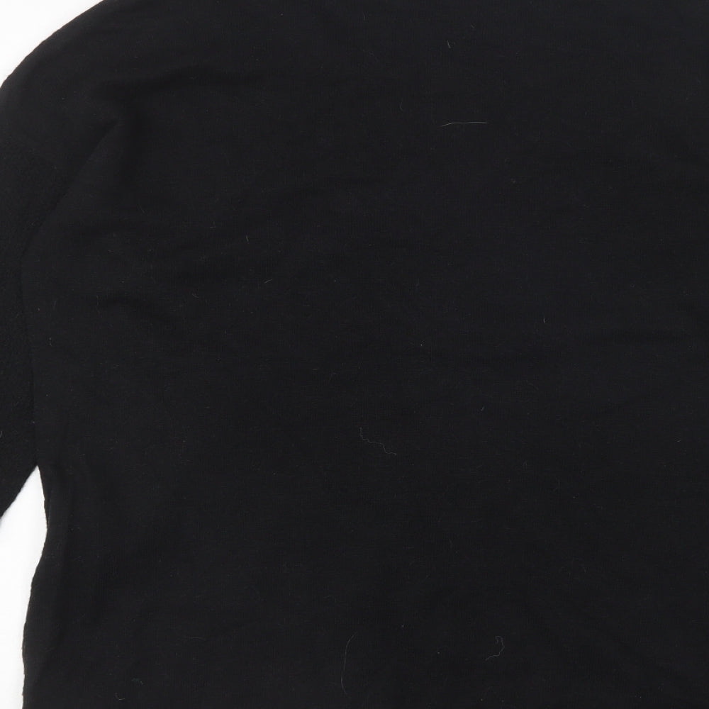 NEXT Womens Black Round Neck Nylon Pullover Jumper Size 12