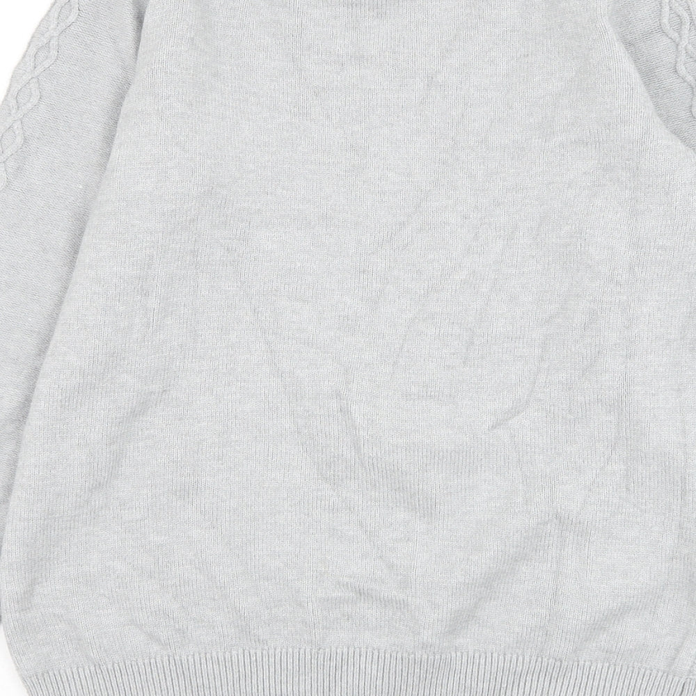 Bonmarché Womens Grey Mock Neck Viscose Pullover Jumper Size 14