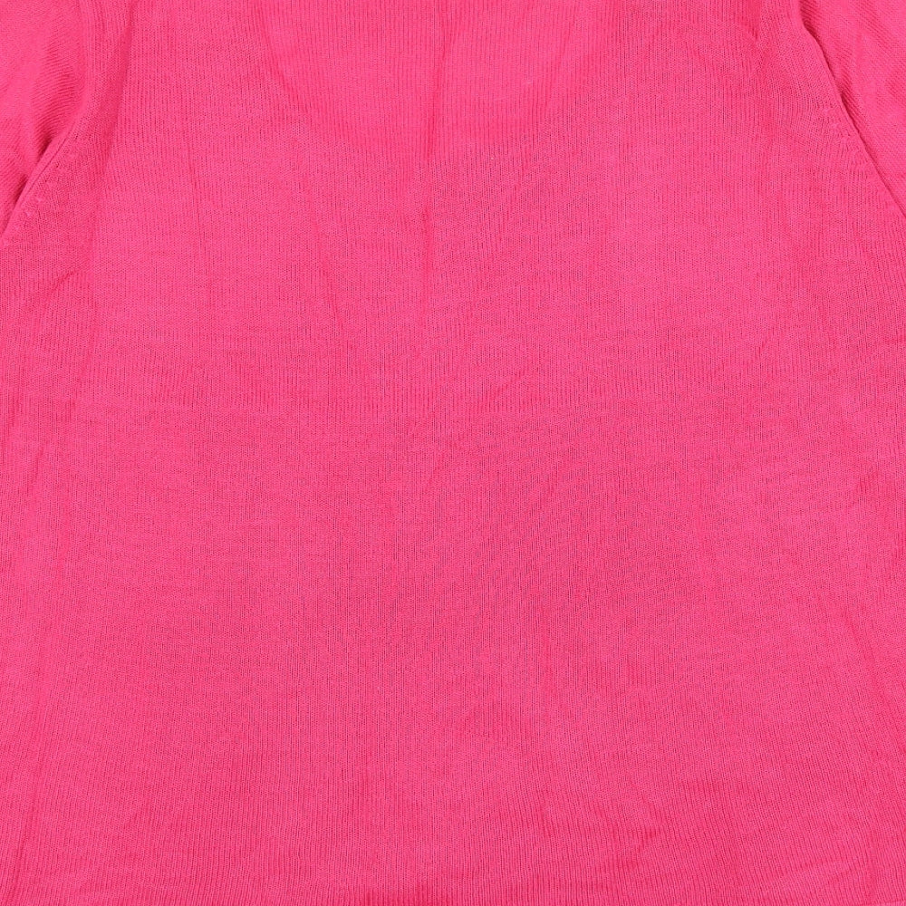 Tommy & Kate Womens Pink Scoop Neck Acrylic Pullover Jumper Size 16