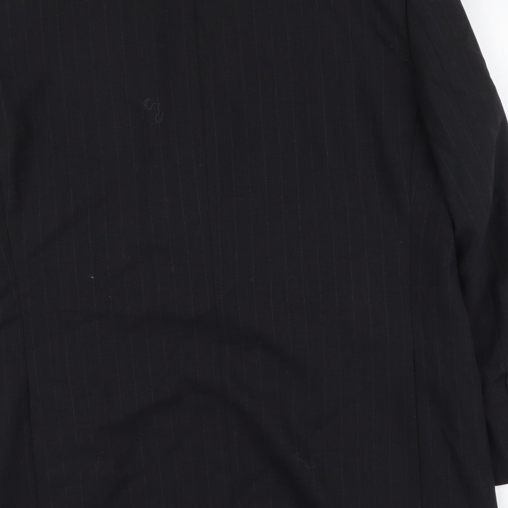 Marks & Spencer Mens Black Striped Wool Jacket Suit Jacket Size L