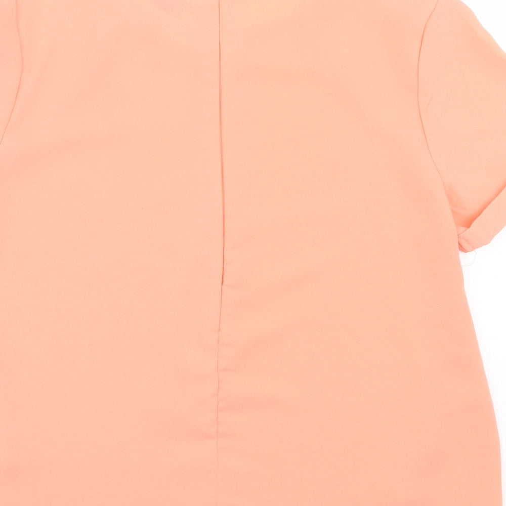 Poppy Lux Womens Pink Polyester Basic T-Shirt Size 12 Crew Neck
