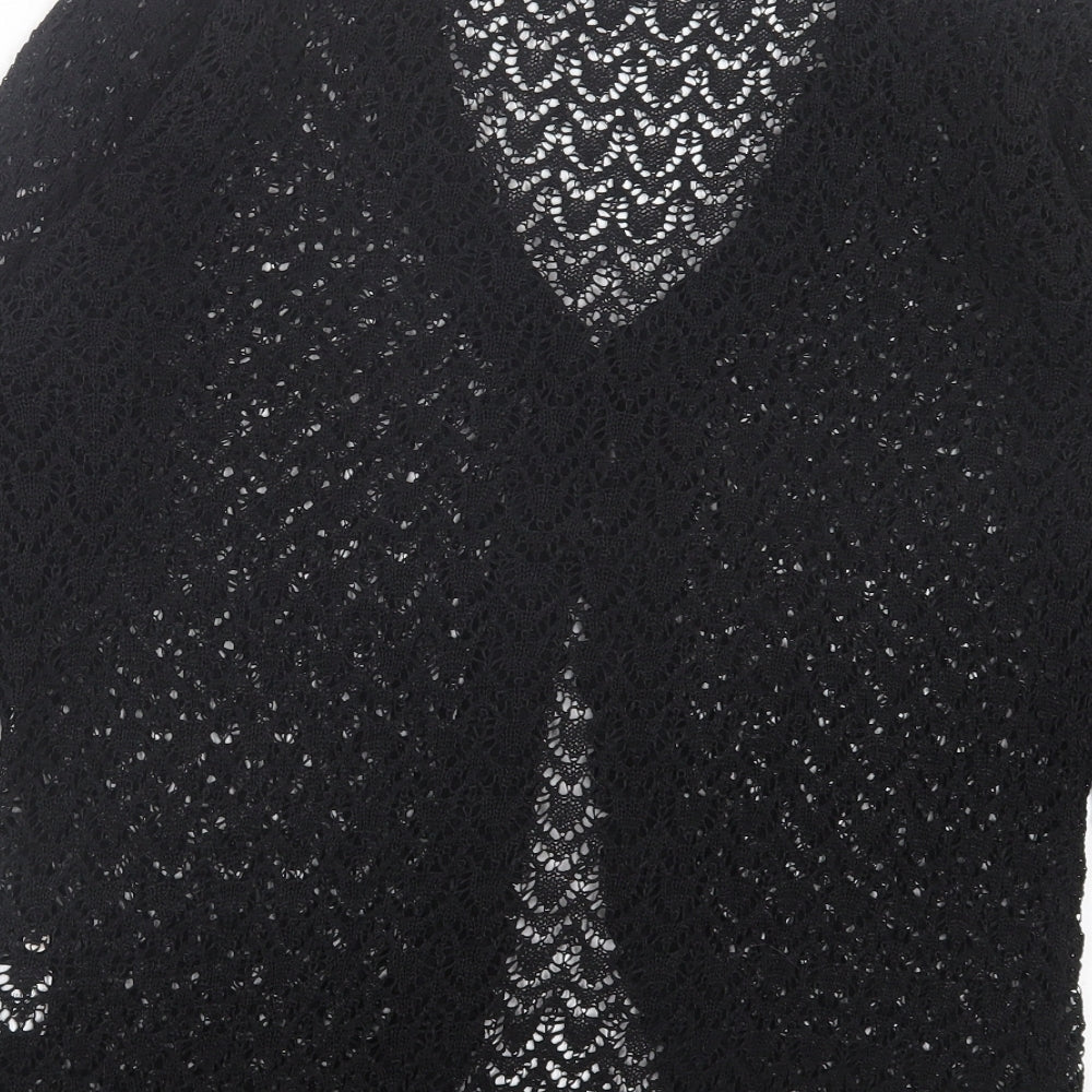 Casamia Womens Black V-Neck Cotton Cardigan Jumper Size S
