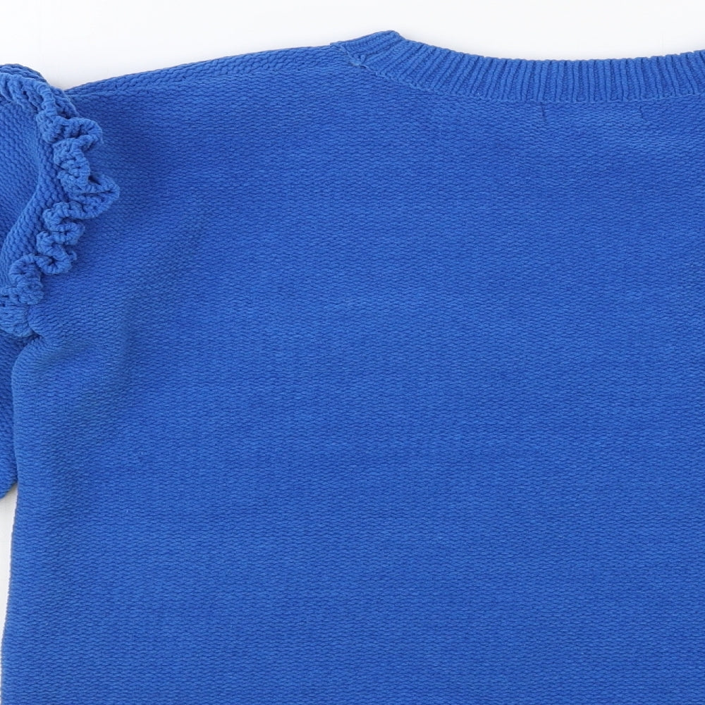 Papaya Womens Blue Crew Neck Polyester Pullover Jumper Size S