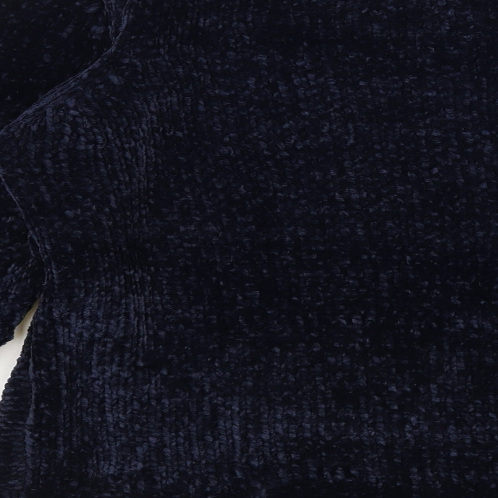 Only Womens Blue Round Neck Polyester Pullover Jumper Size S