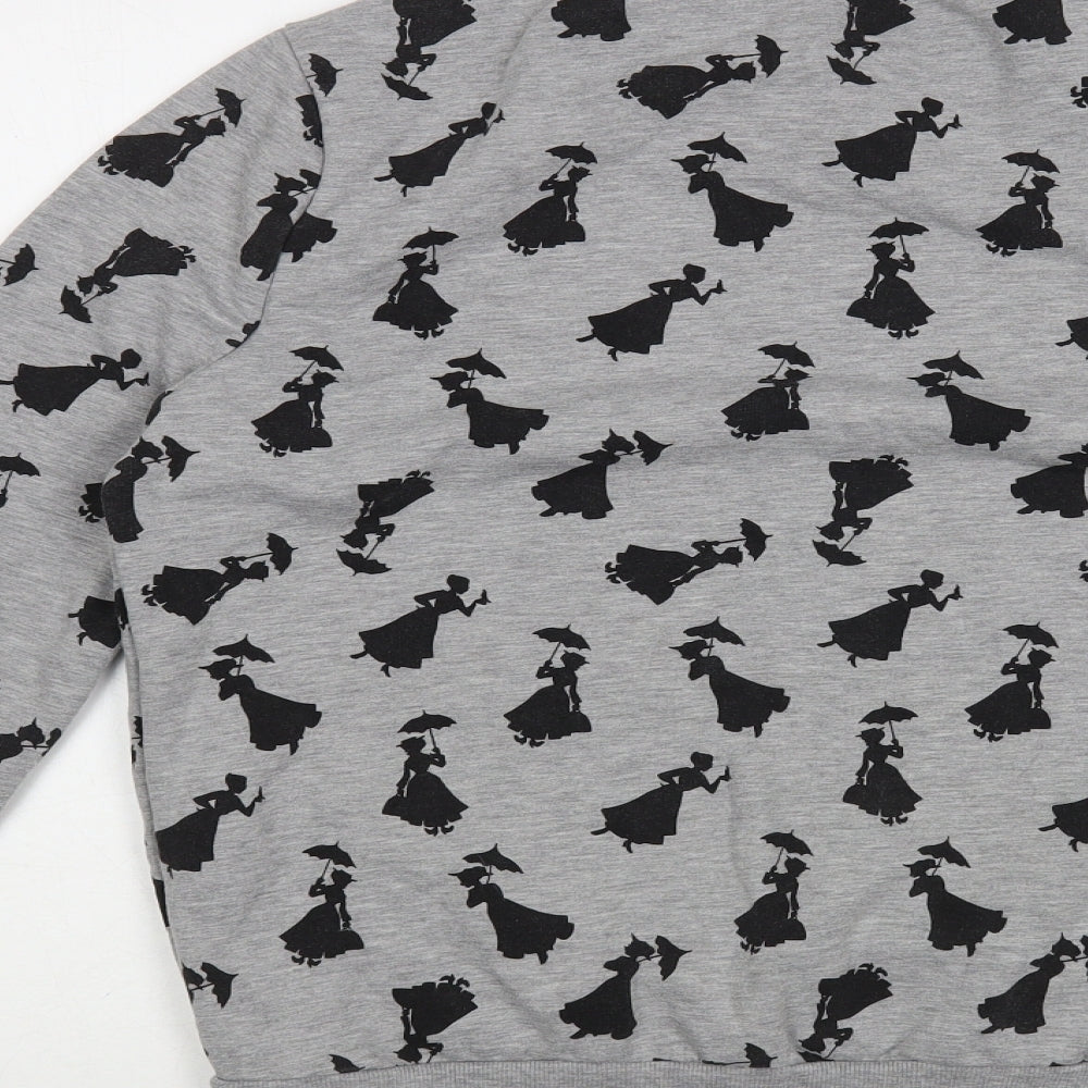 Primark Womens Grey Geometric Polyester Pullover Sweatshirt Size 8 Pullover - Mary Poppins