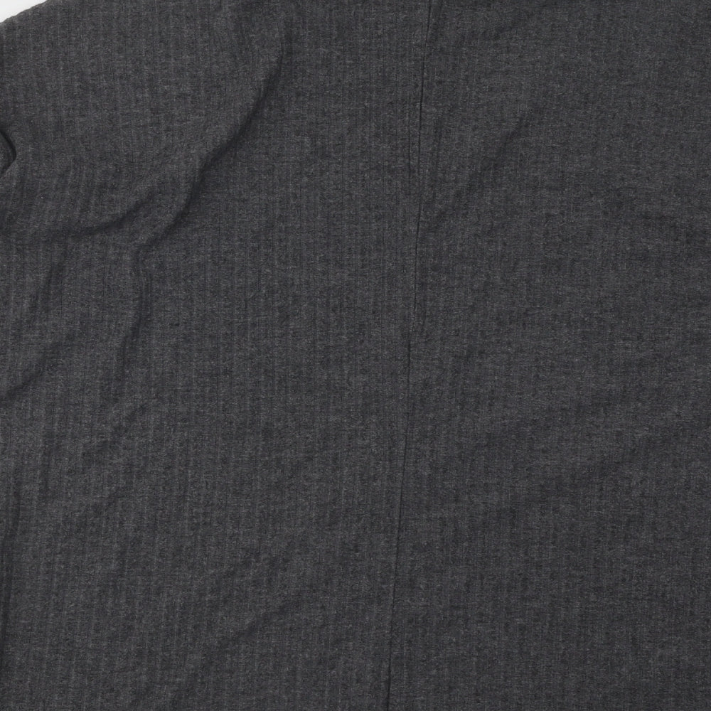 New Look Womens Grey V-Neck Polyester Pullover Jumper Size 12 - Ribbed