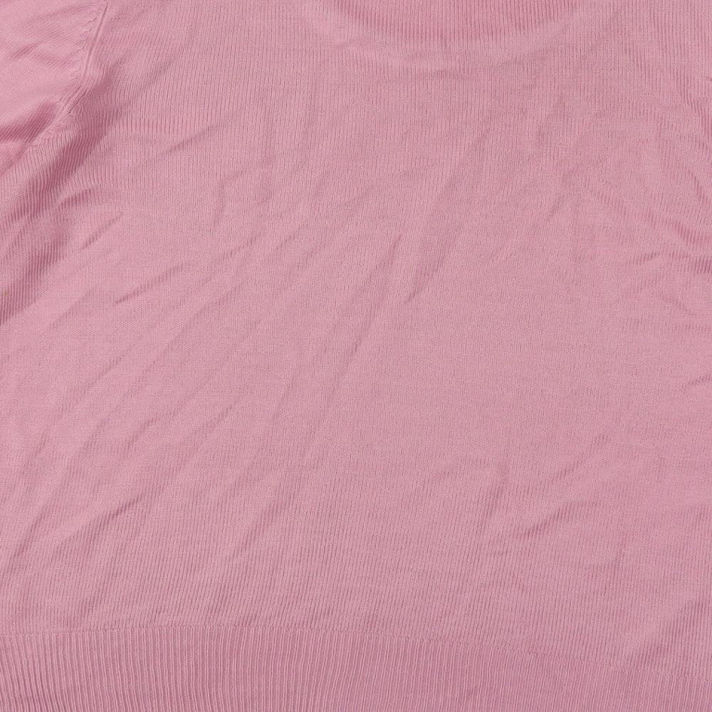 Debenhams Womens Pink Round Neck Acrylic Pullover Jumper Size 14