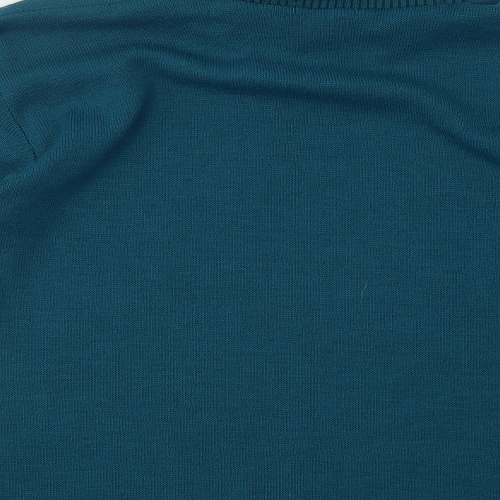 Mia Moda Womens Blue Roll Neck Acrylic Pullover Jumper Size M