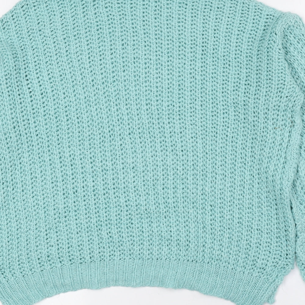 Select Womens Blue Roll Neck Acrylic Pullover Jumper Size 12