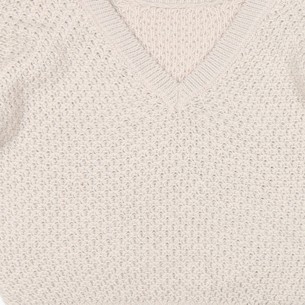 Next Womens Beige Round Neck Acrylic Pullover Jumper Size M