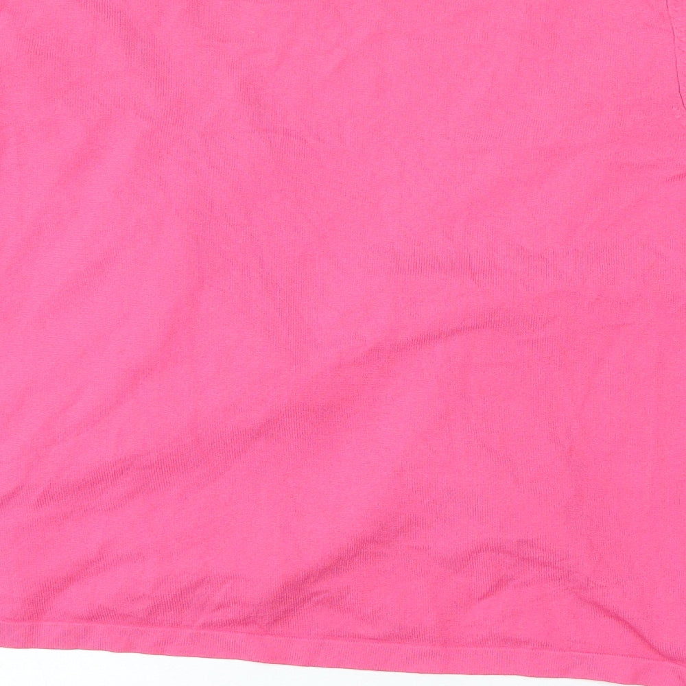 M&Co Womens Pink V-Neck Viscose Cardigan Jumper Size 10
