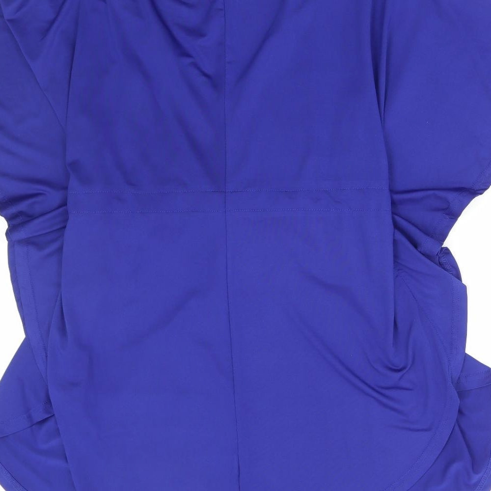 Zanzea Womens Blue Polyester Basic Blouse Size 14 V-Neck