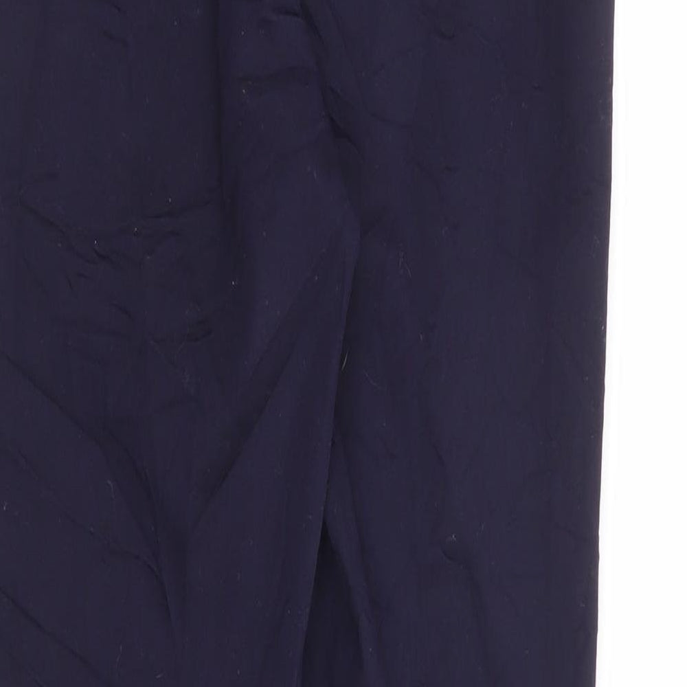 H&M Womens Blue Cotton Trousers Size 4 L27 in Regular Zip