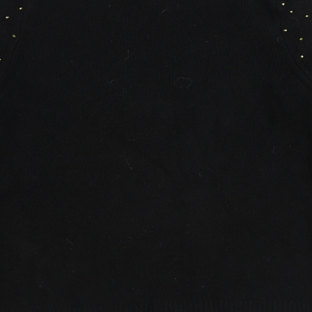V by Very Womens Black Round Neck Acrylic Pullover Jumper Size 12