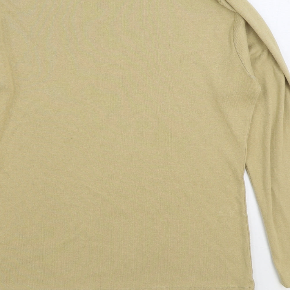 Poppy Womens Beige Roll Neck Cotton Pullover Jumper Size 14