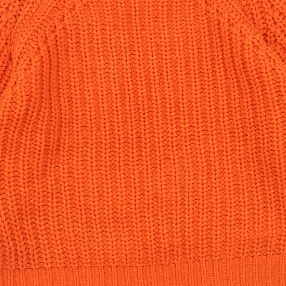 Originals Womens Orange Round Neck Acrylic Pullover Jumper Size L