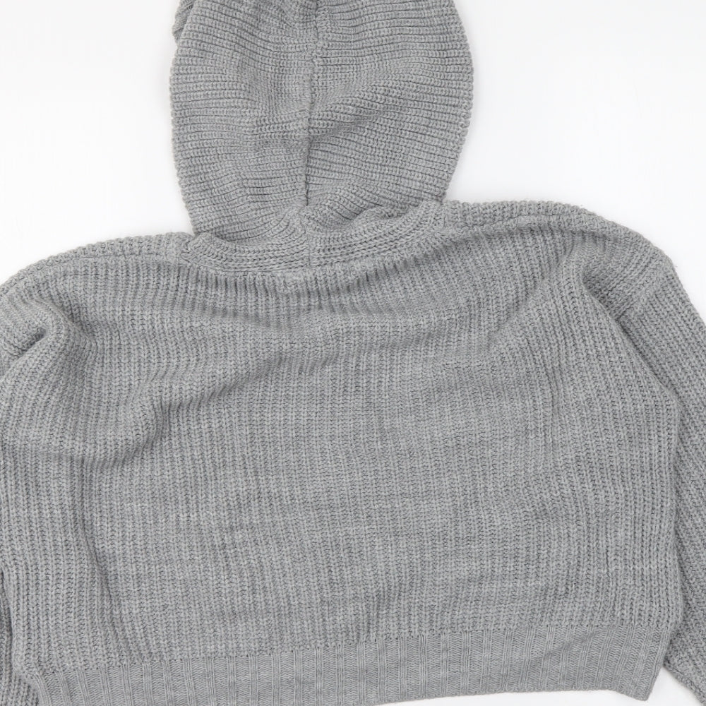 Selected Womens Grey Round Neck Acrylic Pullover Jumper Size S