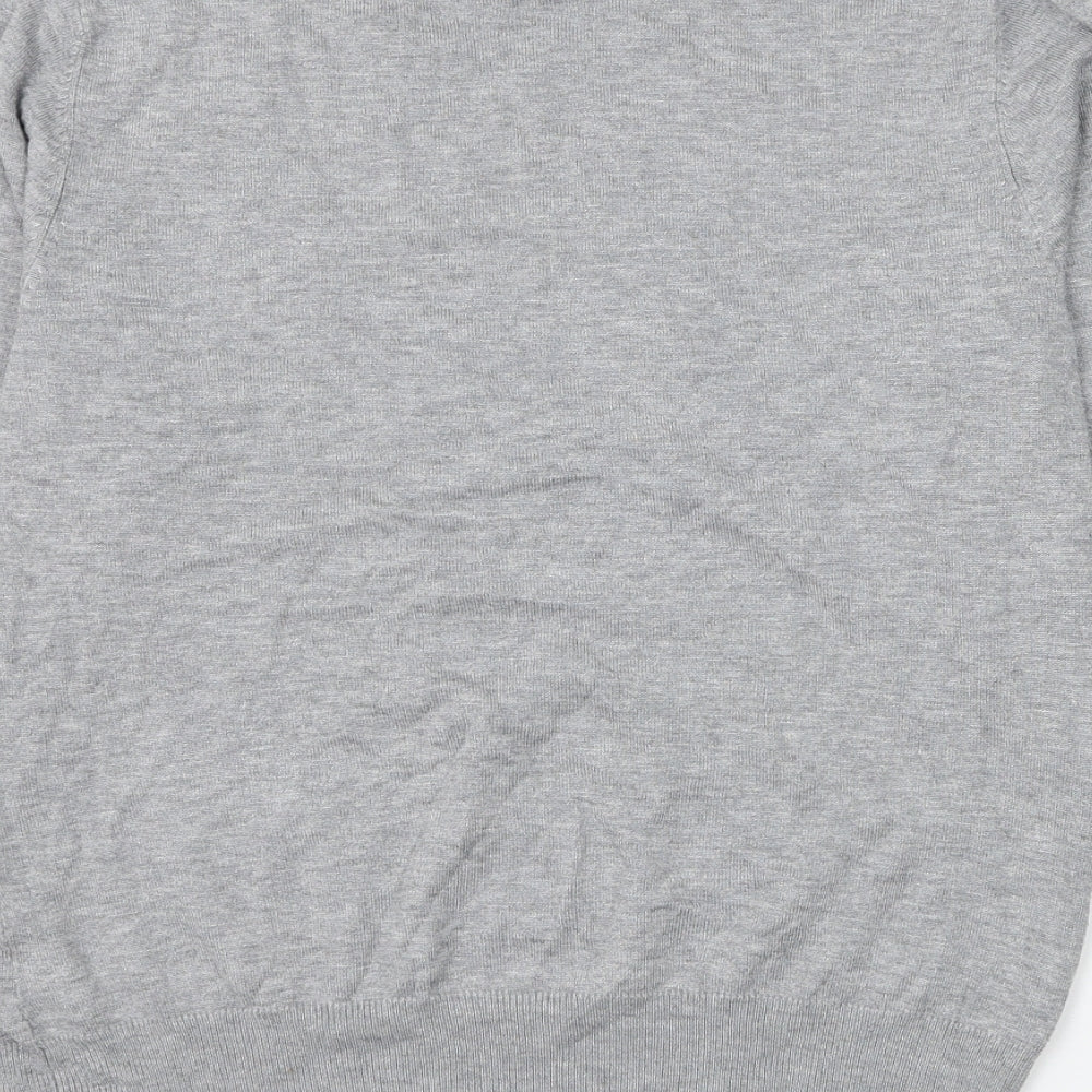 Bonmarché Womens Grey Round Neck Viscose Pullover Jumper Size M