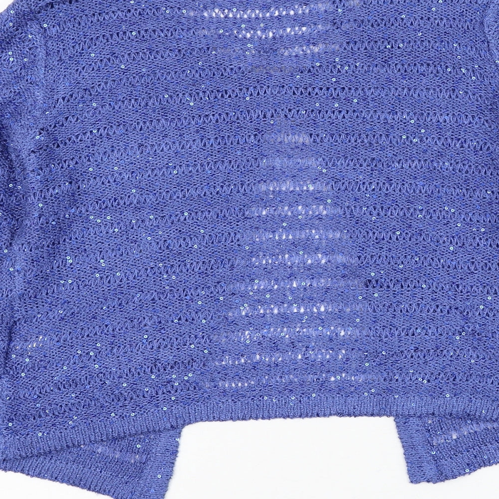 Alexara Womens Blue Round Neck Polyester Cardigan Jumper Size M