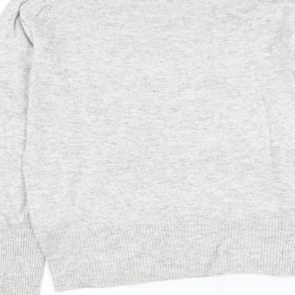 Marks & Spencer Womens Grey Boat Neck Viscose Pullover Jumper Size 10