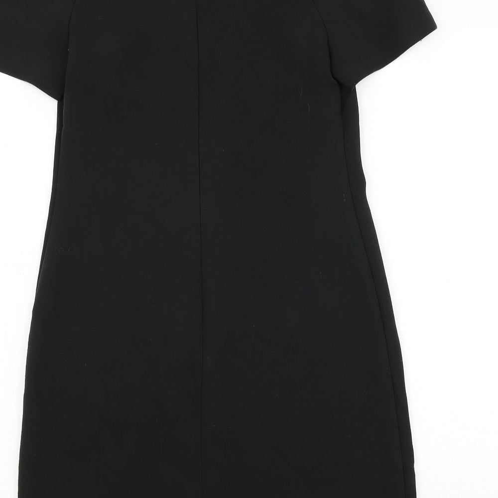 Atmosphere Womens Black Polyester Shift Size 8 Round Neck Zip