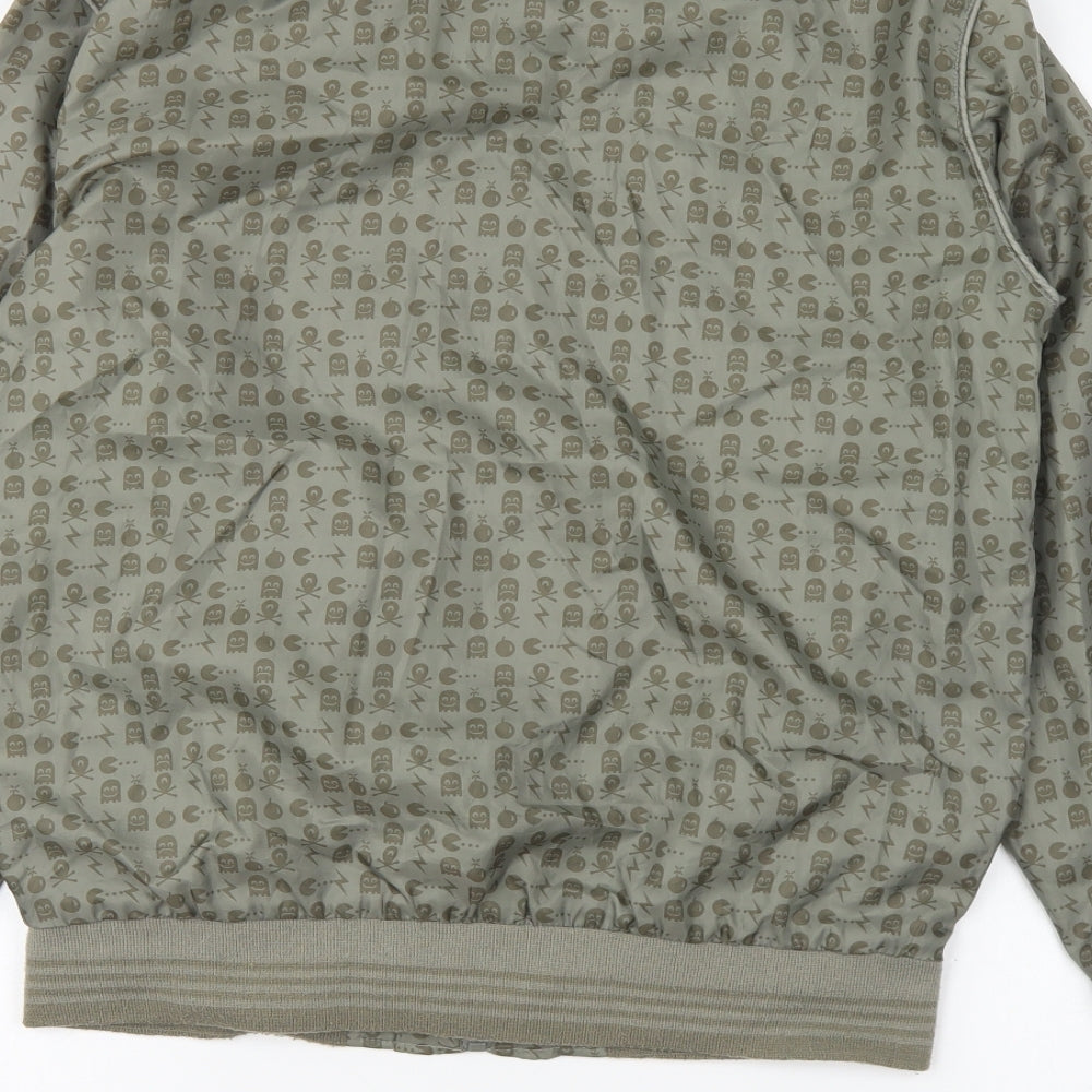 Preworn Womens Green Geometric Jacket Size S Zip - Pacman
