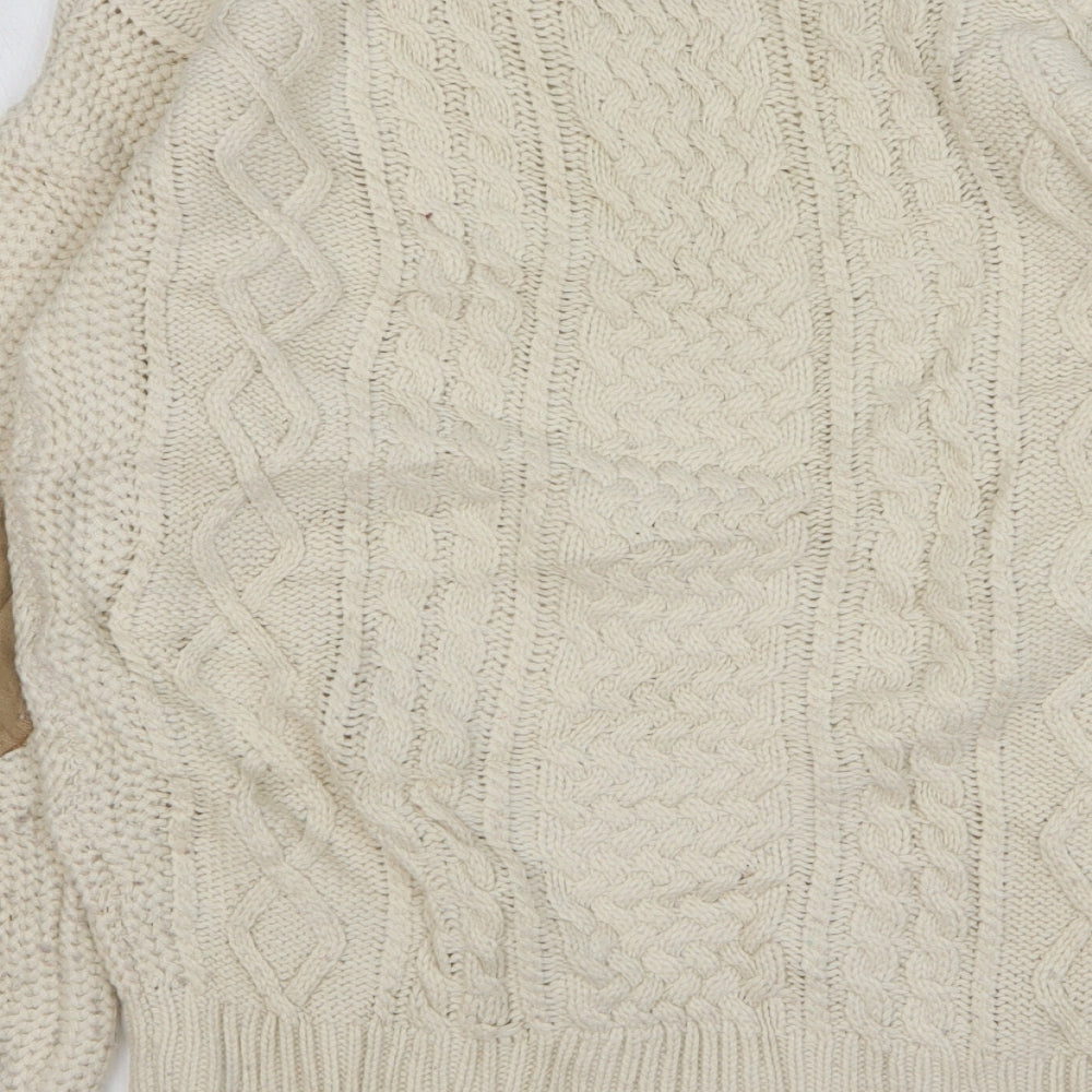Atmosphere Womens Beige Round Neck Acrylic Pullover Jumper Size 6