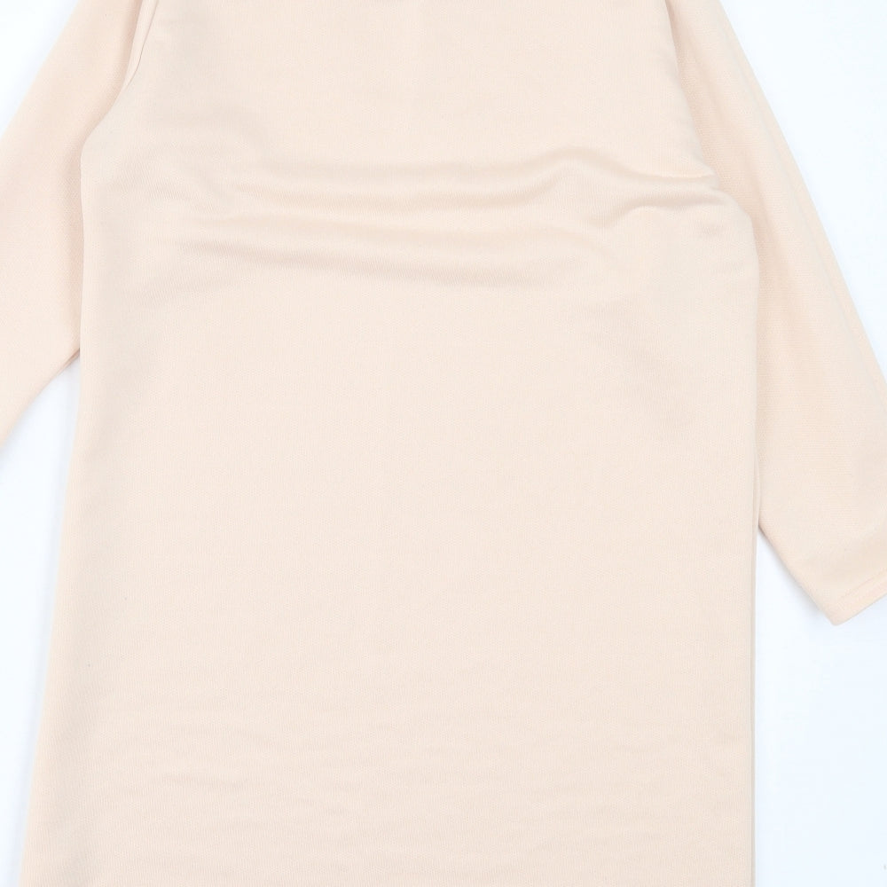 I SAW IT FIRST Womens Pink Polyester Jumper Dress Size 10 Crew Neck Pullover