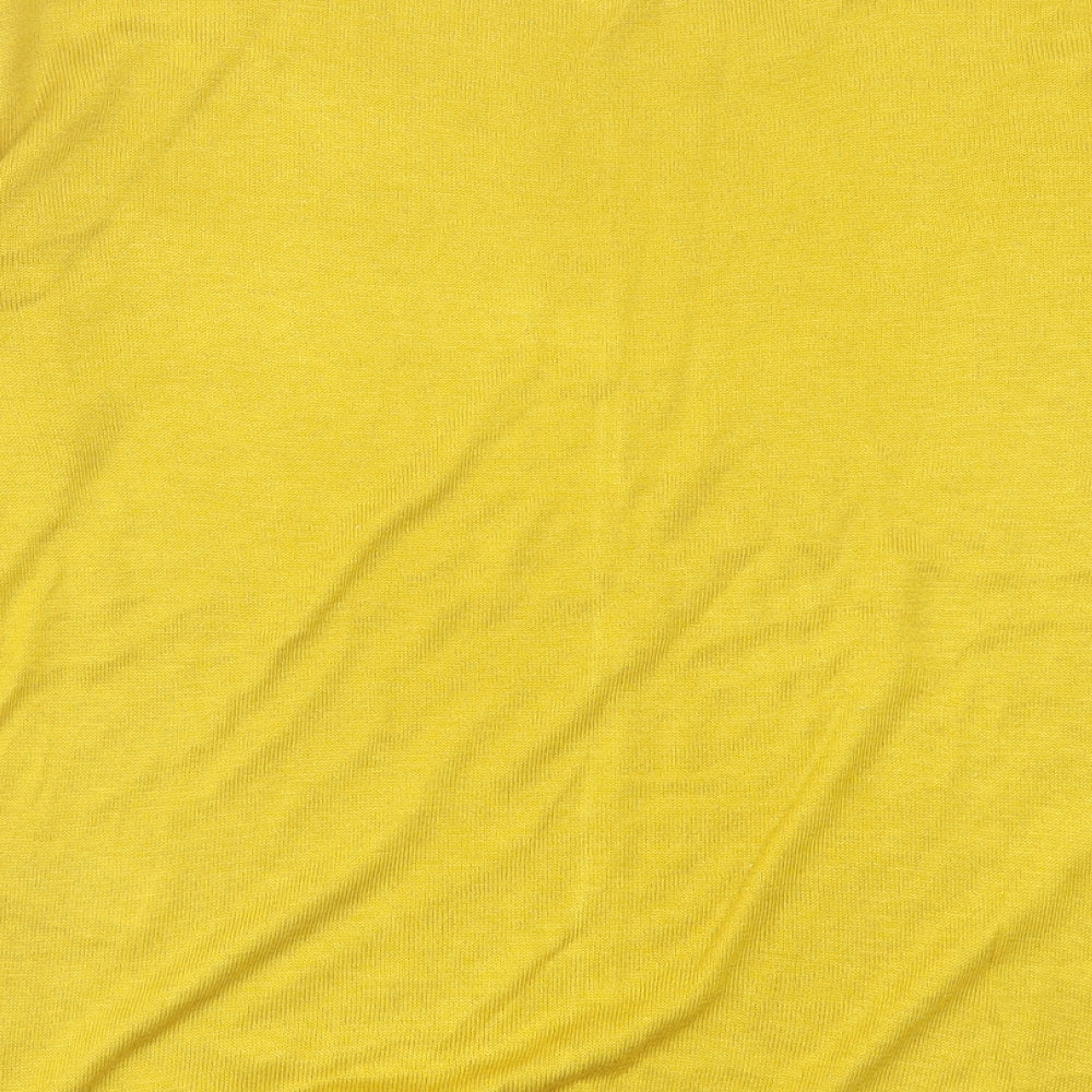 Marks & Spencer Womens Yellow Crew Neck Acrylic Pullover Jumper Size S