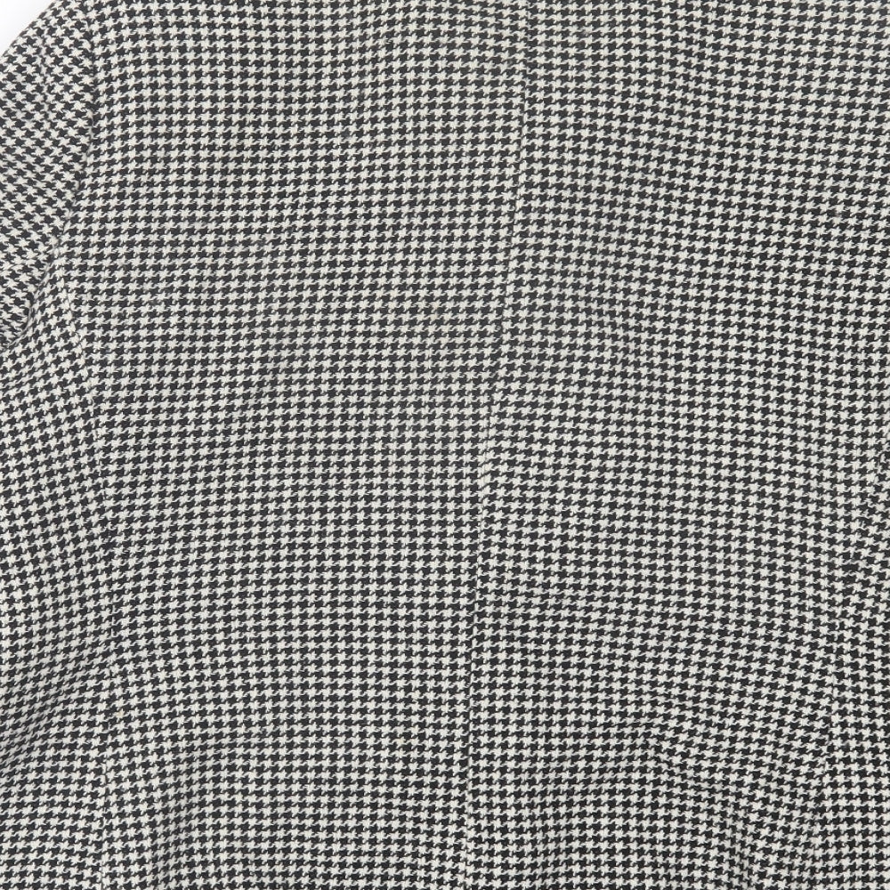 Marks & Spencer Womens Black Geometric Jacket Size 16 Zip