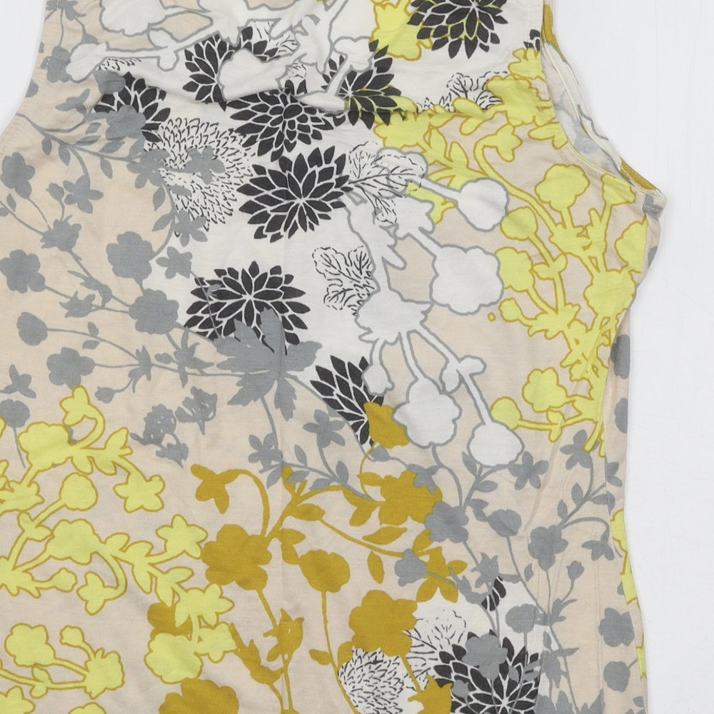 Oasis Womens Multicoloured Floral Viscose Basic Tank Size 8 Scoop Neck