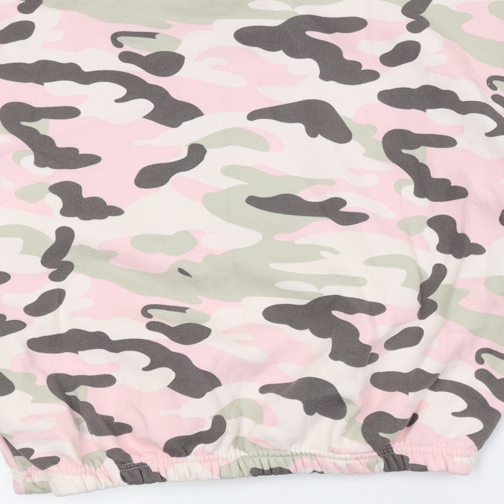 Select Womens Multicoloured High Neck Camouflage Cotton Full Zip Jumper Size L