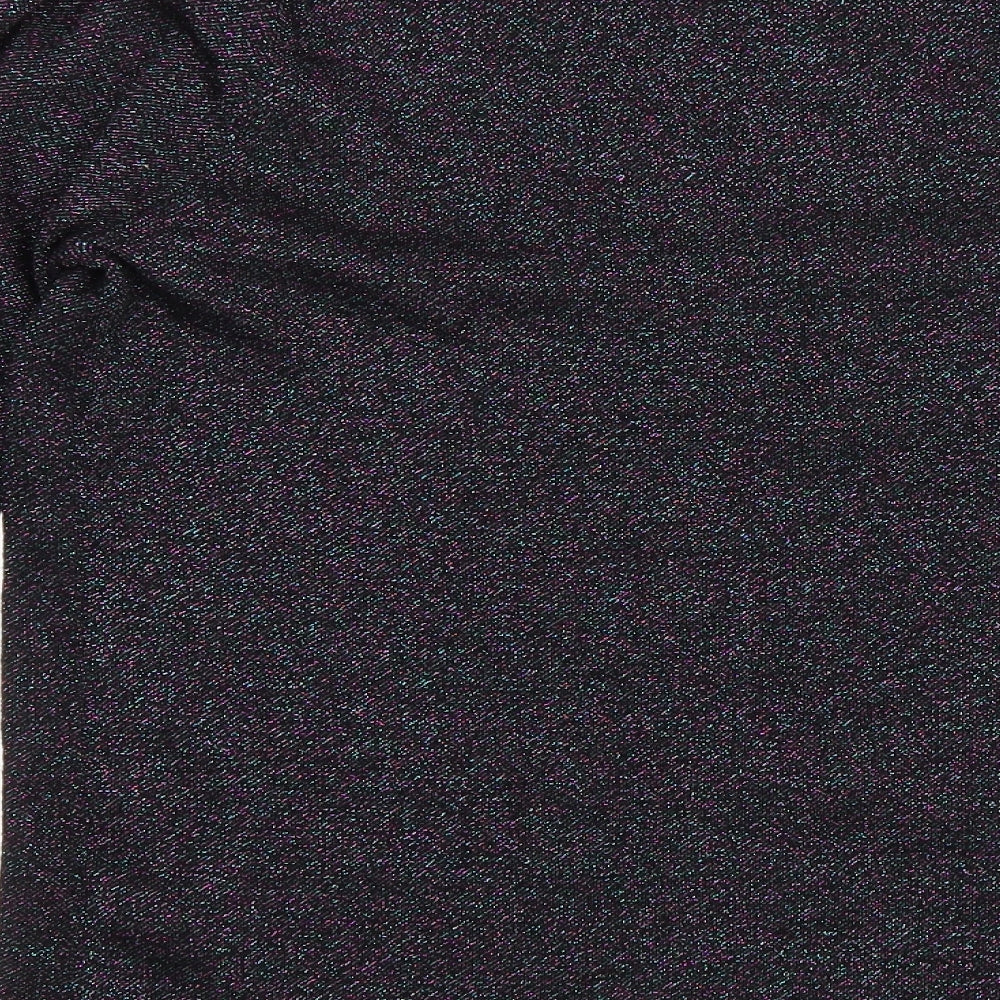 M&Co Womens Black Round Neck Polyester Pullover Jumper Size 14