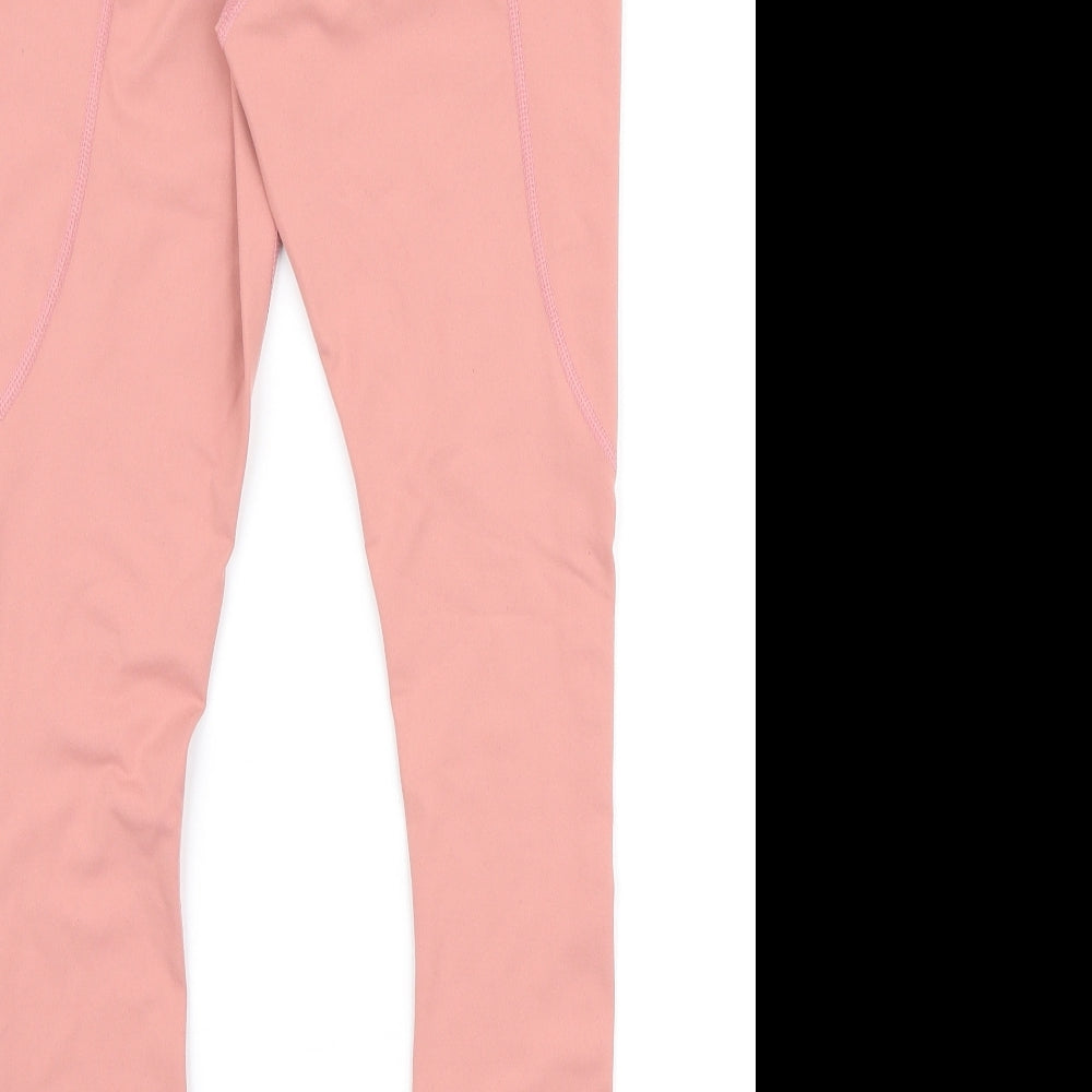 Preworn Womens Pink Nylon Compression Leggings Size M L24 in Regular Pullover