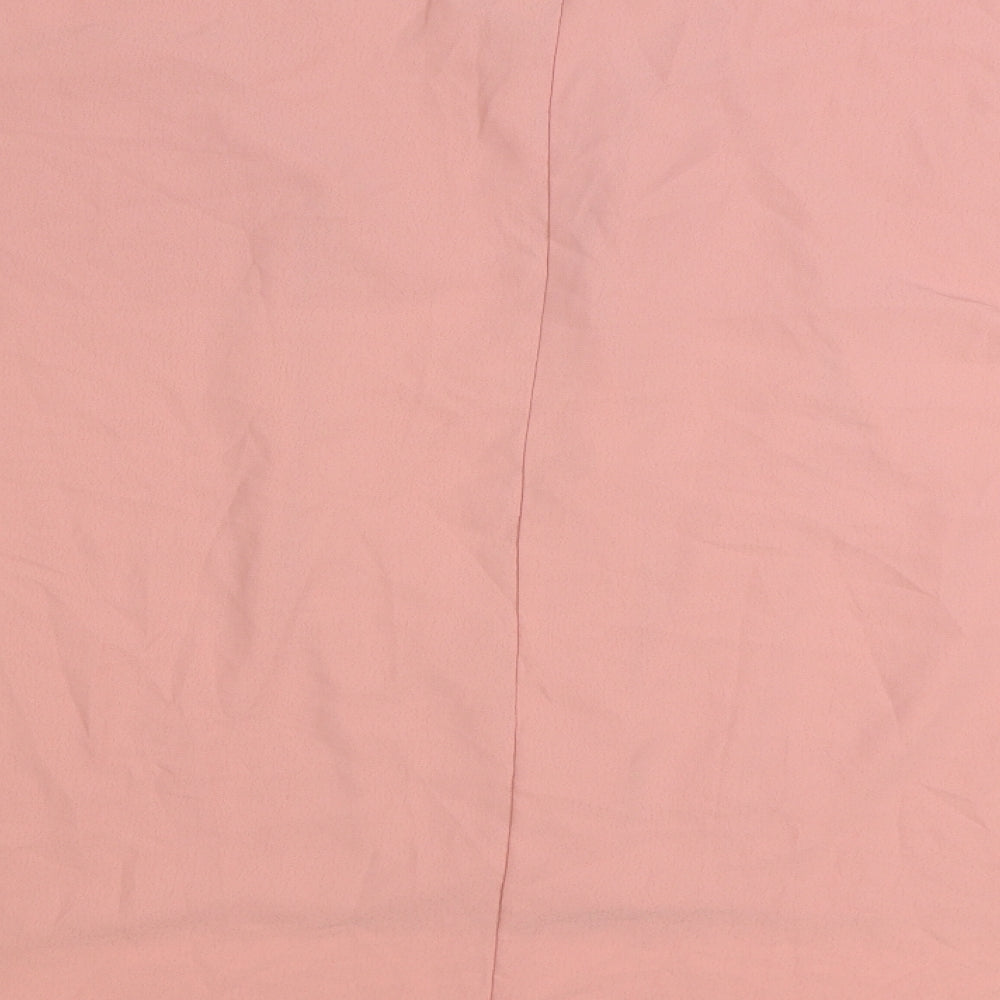 Preworn Womens Pink Polyester Basic Blouse Size 3XL V-Neck