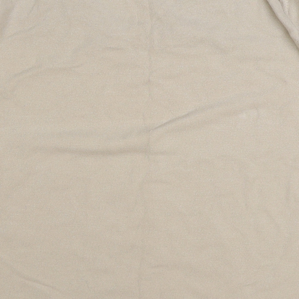Sky Womens Beige V-Neck Viscose Pullover Jumper Size 4