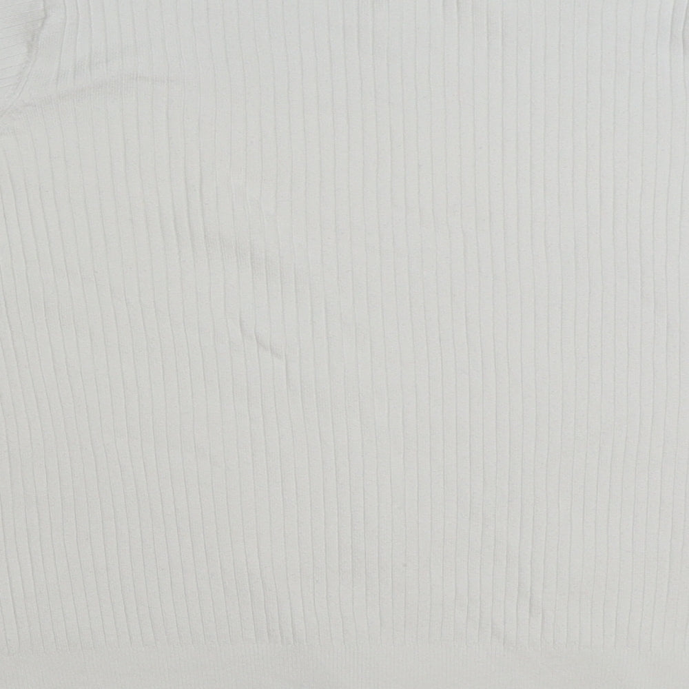 Marks & Spencer Womens White Round Neck Viscose Pullover Jumper Size 20