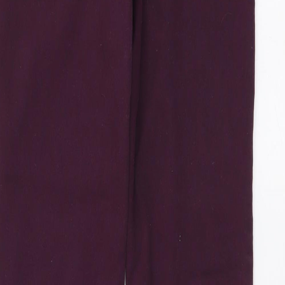 Denim & Co. Womens Purple Cotton Jegging Leggings Size 8 L28 in