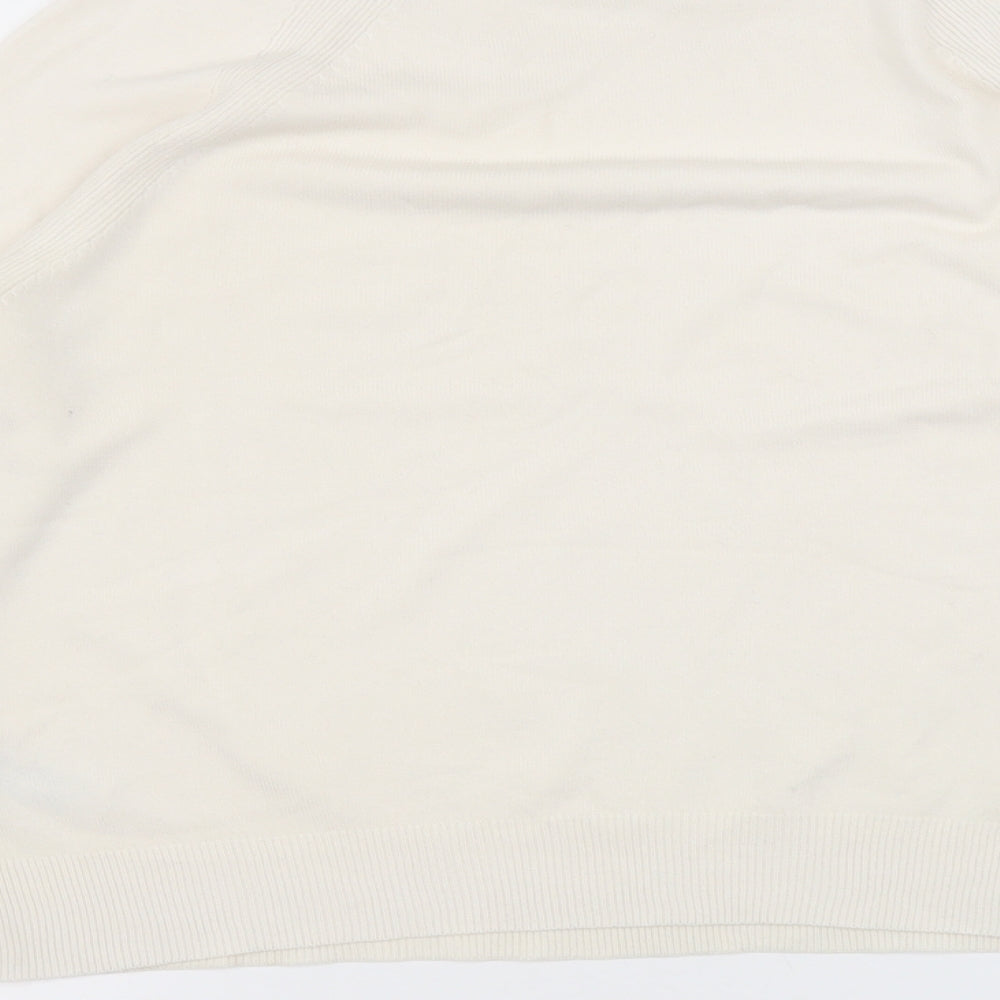 Marks & Spencer Womens Ivory Roll Neck Acrylic Pullover Jumper Size 14