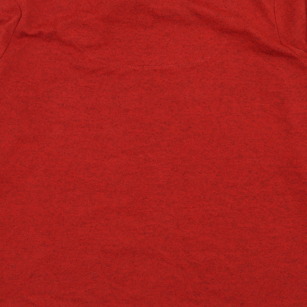 Tigi Womens Red Polyester Basic Blouse Size 10 V-Neck