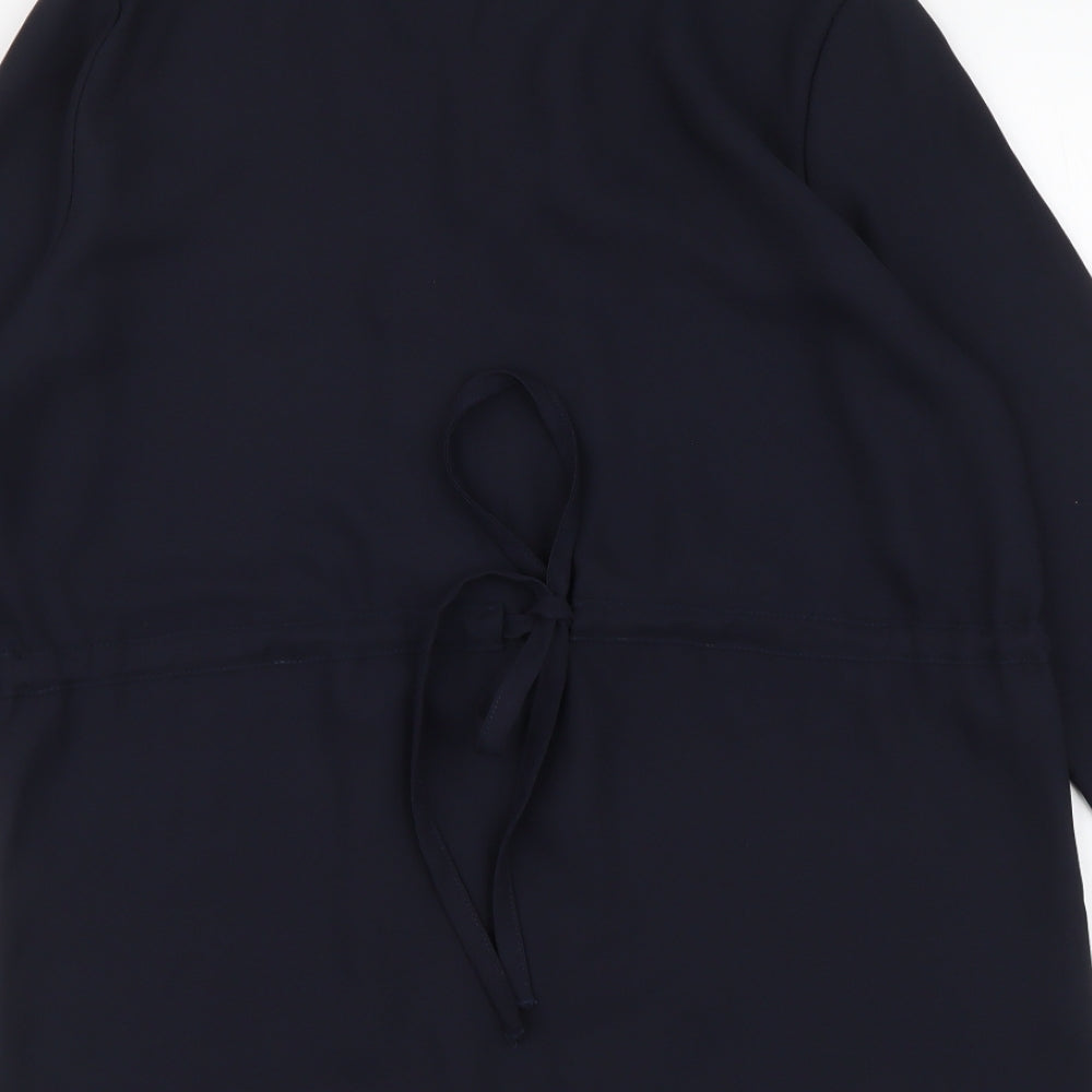 Principles Womens Blue Polyester Basic Button-Up Size 10 V-Neck