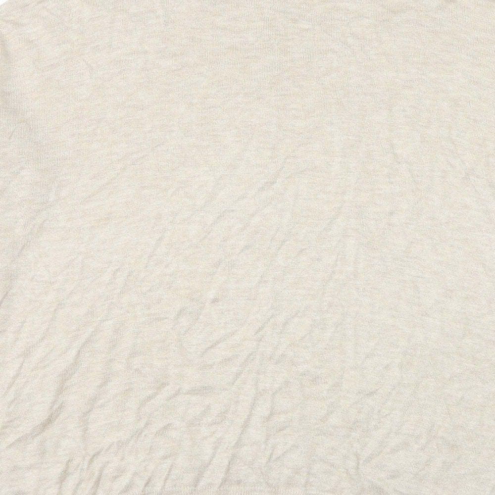 Marks & Spencer Womens Beige Round Neck Viscose Pullover Jumper Size L