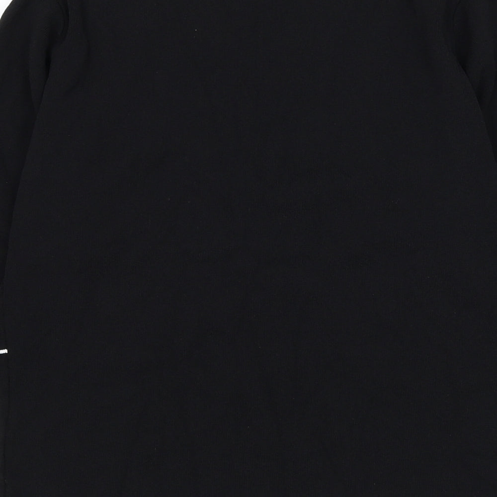 Ellie Louise Womens Black Round Neck Striped Viscose Pullover Jumper Size 14