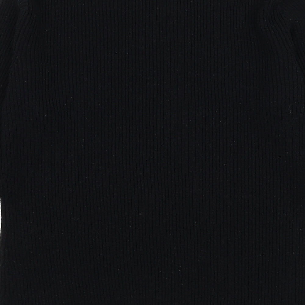 Bonmarché Womens Black Round Neck Acrylic Pullover Jumper Size M