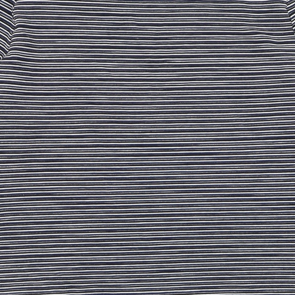 Country Casuals Womens Blue Round Neck Striped Viscose Pullover Jumper Size XL