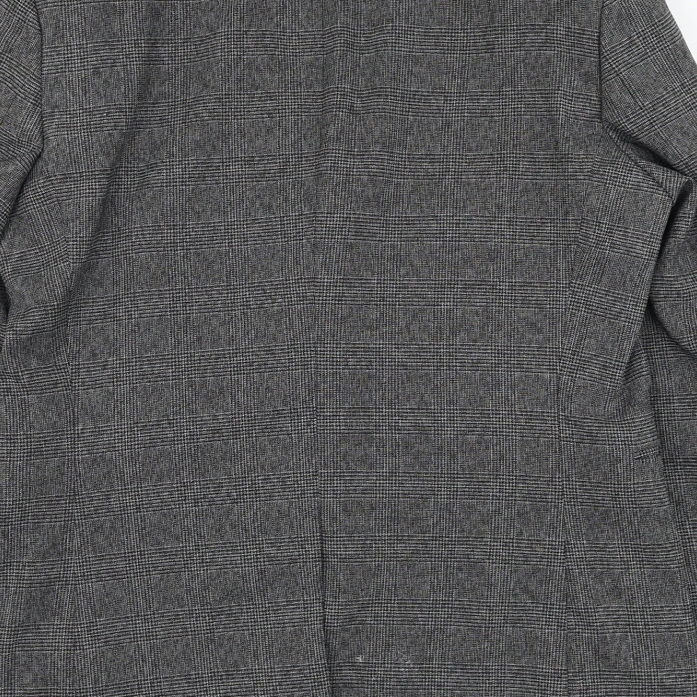 NEXT Mens Grey Plaid Polyester Jacket Suit Jacket Size 44